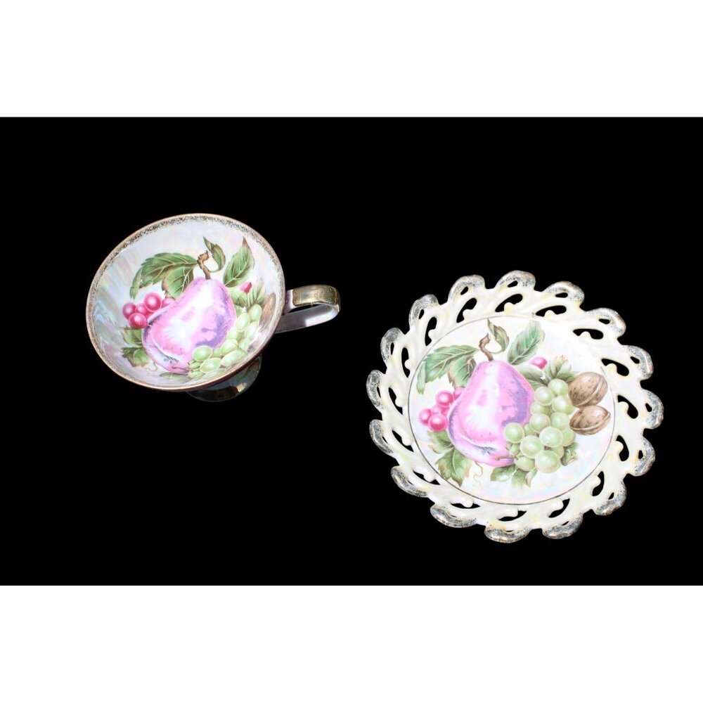 Vintage Hand-Painted Tea Cup & Saucer Set Made In Japan - Picture 9 of 11
